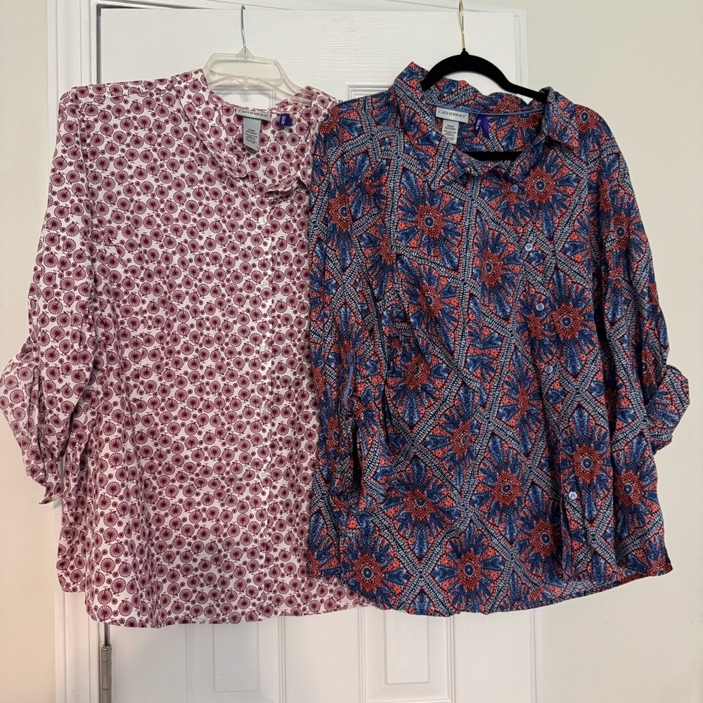 Floral‎ Patterned Women's Catherine’s Tops - Red and Blue bundle